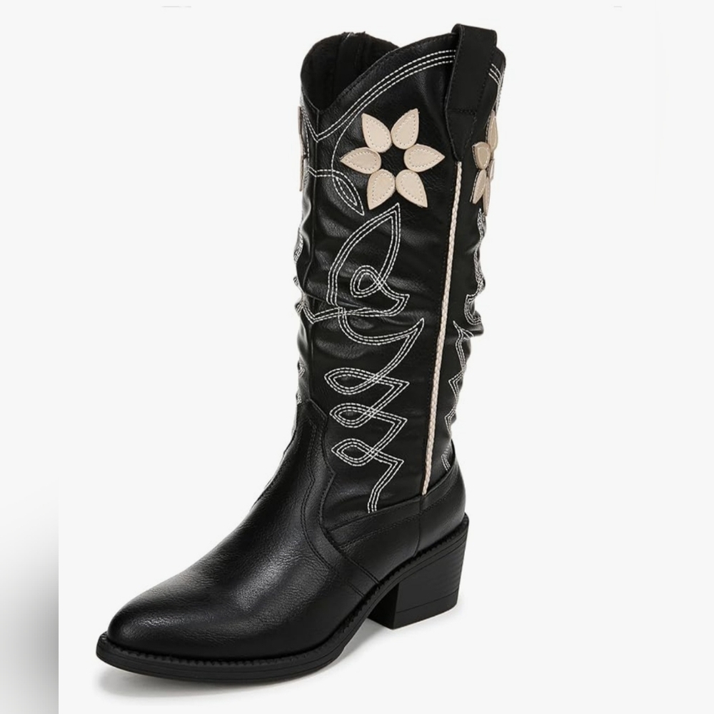 Black Western Embroidered Boots. Blowfish Malibu womens Romie